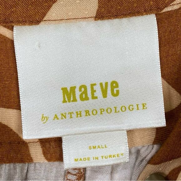 Anthropologie | Maeve | Windham Orange Animal Print Blouse Size Small - Picture 7 of 9